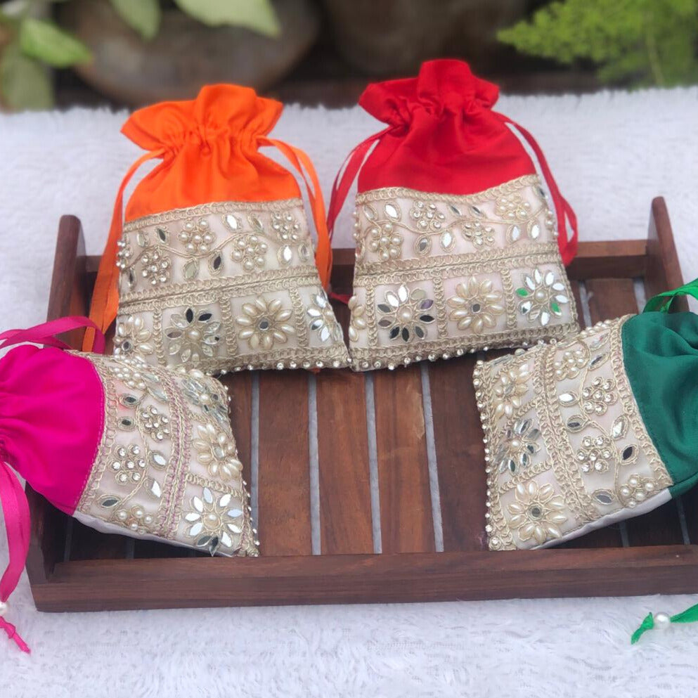 Nayab Silk Potli Set Wedding Collection Set Of 4