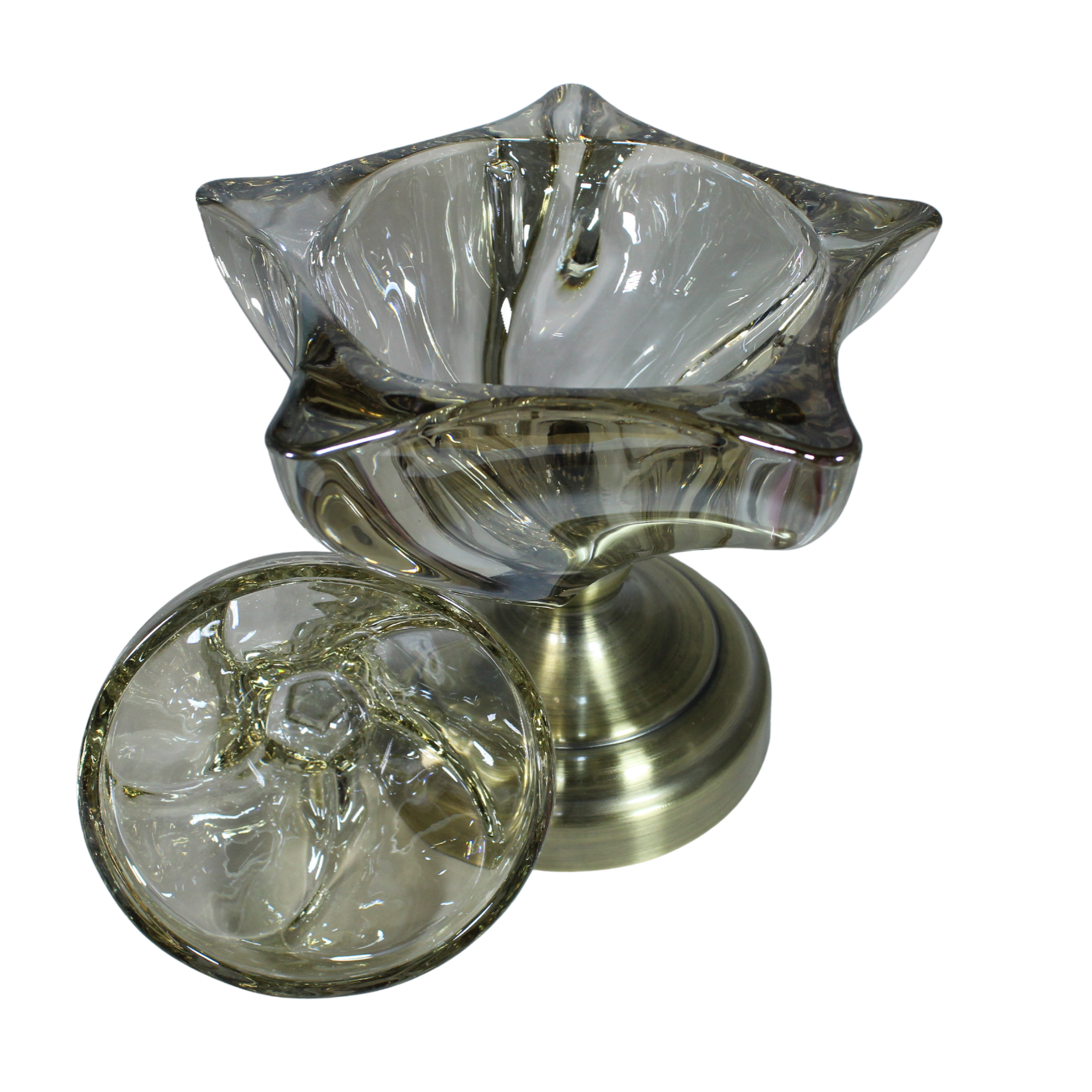 Zyra – Glass Bowl with Metal Base