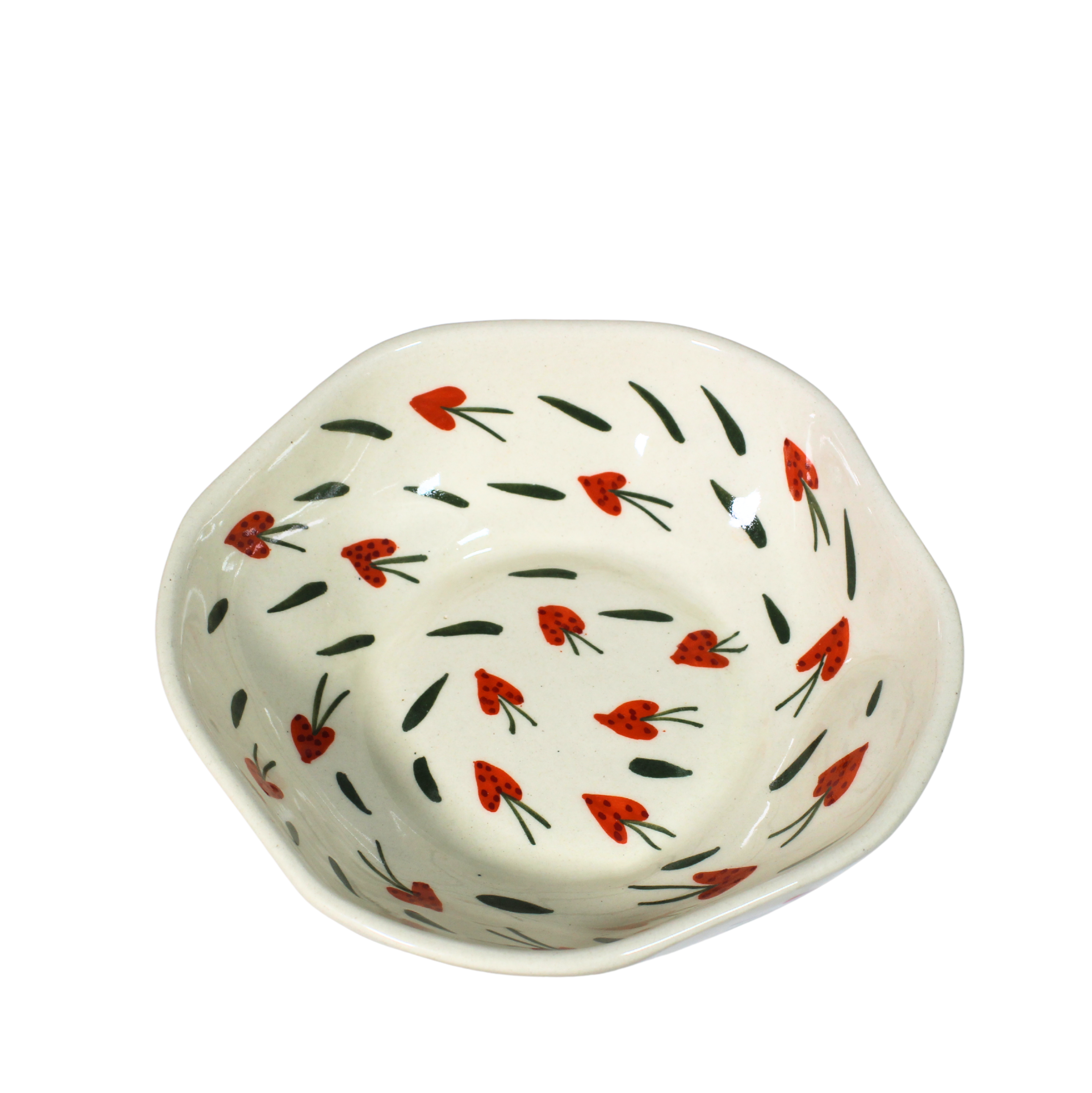 Berry Bloom Handcrafted Ceramic Salad Bowl