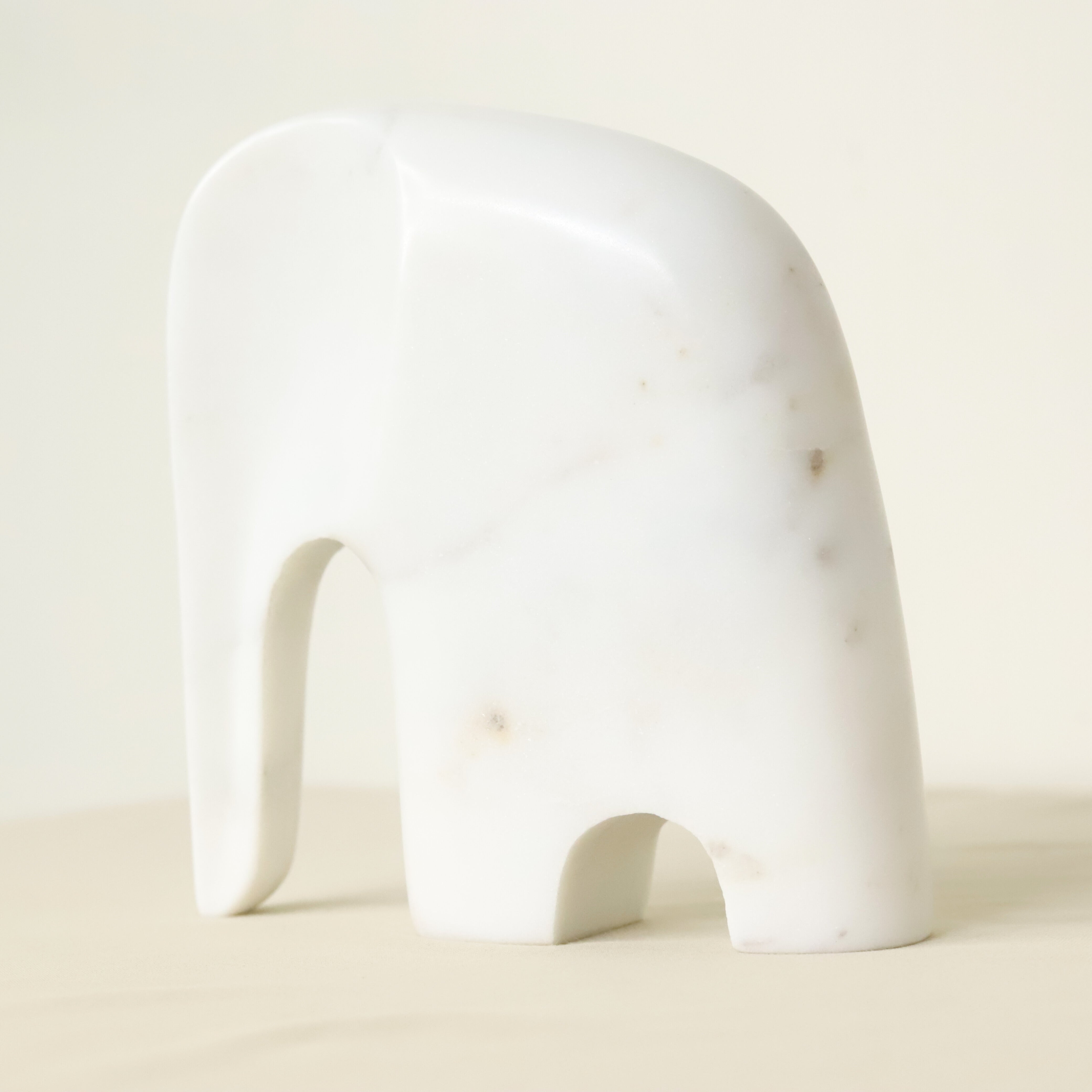 Handcrafted Marble Elephant Figurine Large