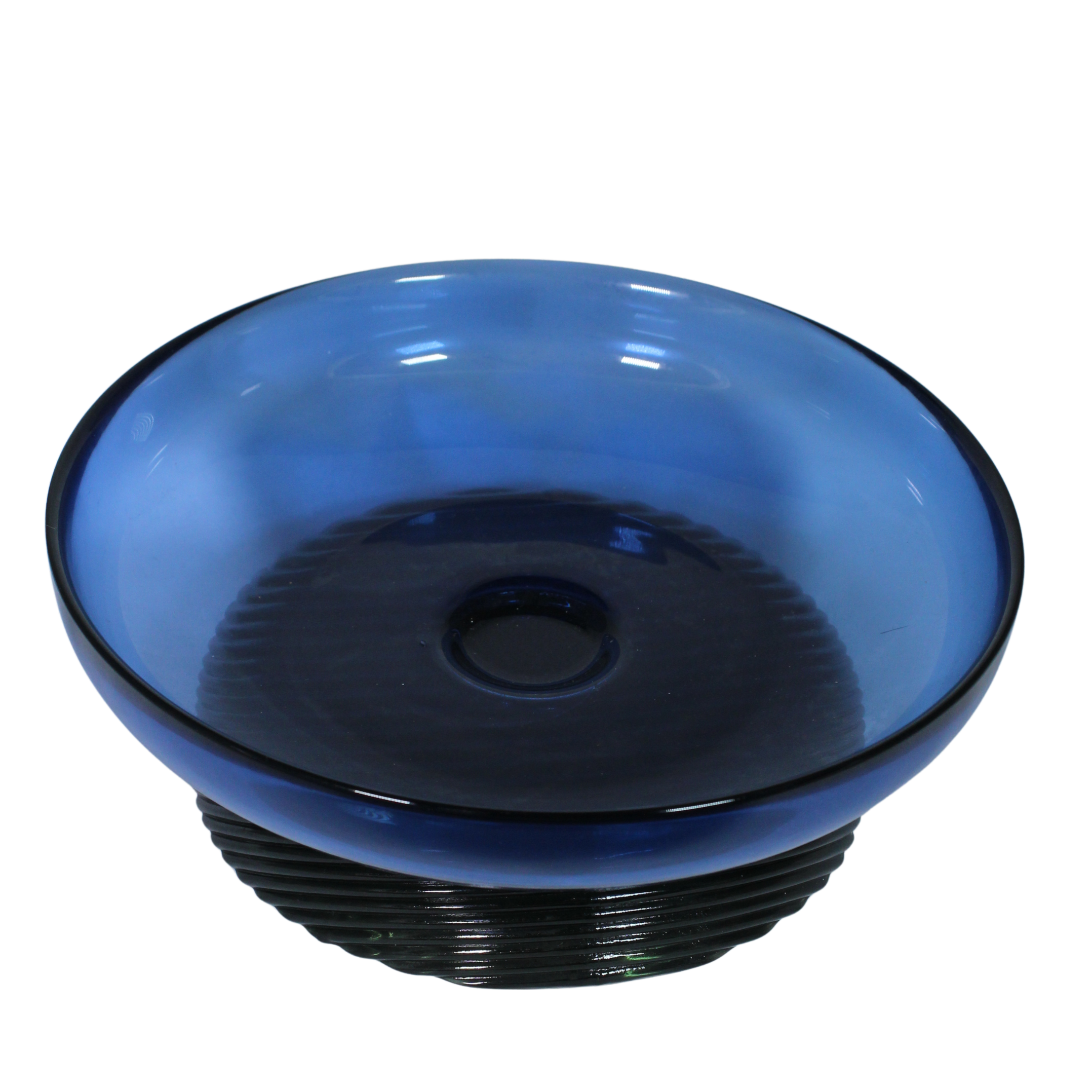 Blue Orbit – Hand-Blown Glass Bowl