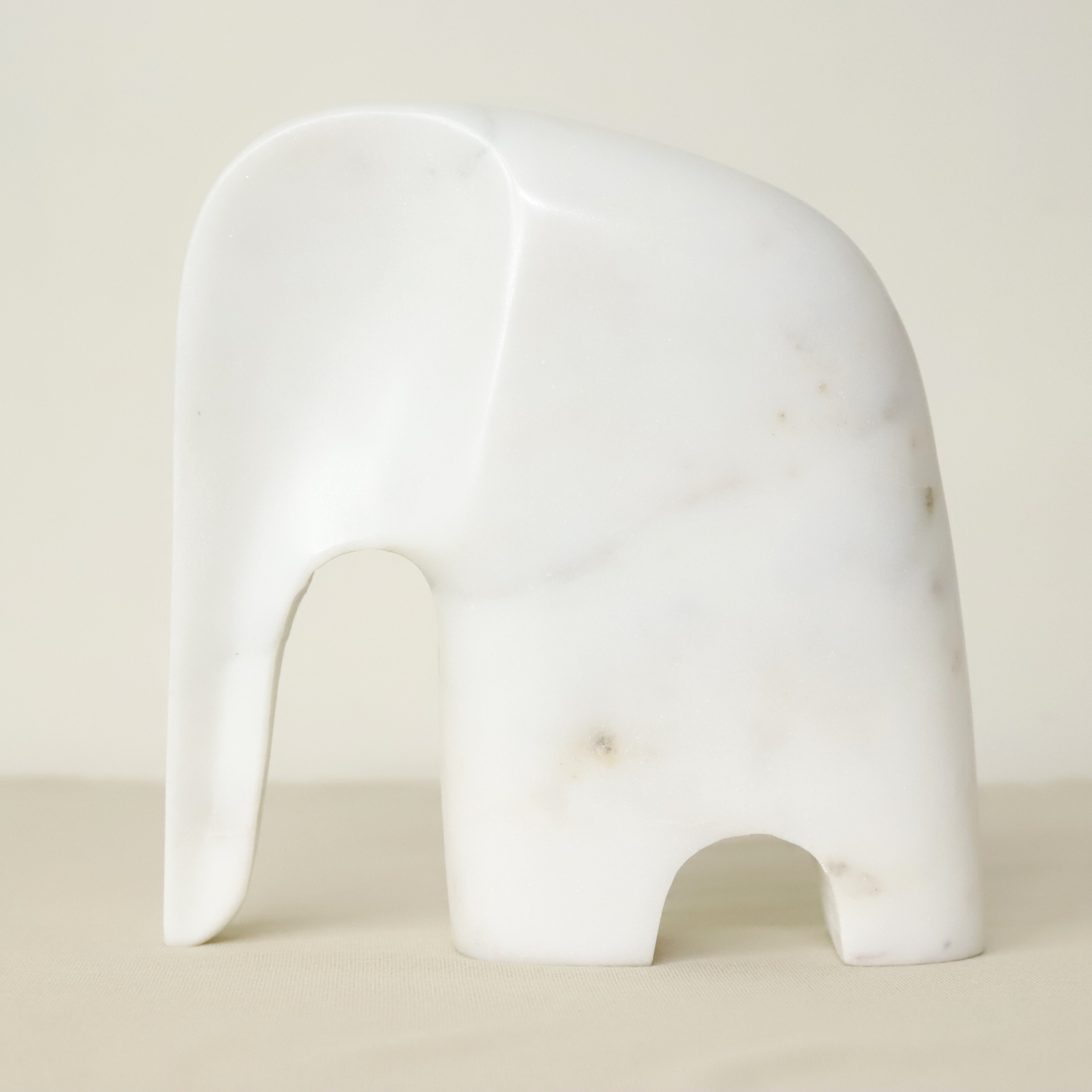 Handcrafted Marble Elephant Figurine Large