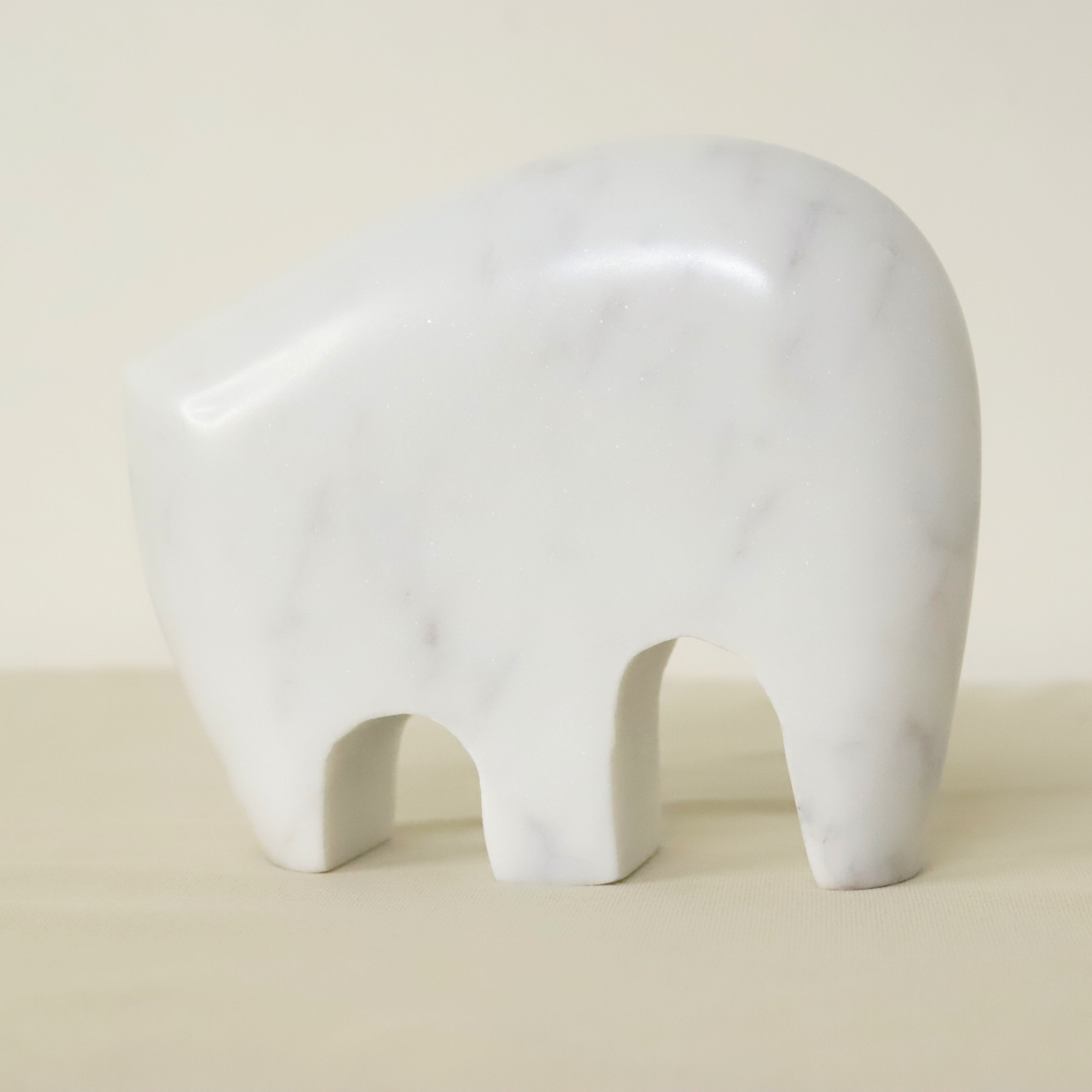Handcrafted Marble Elephant Figurine Small