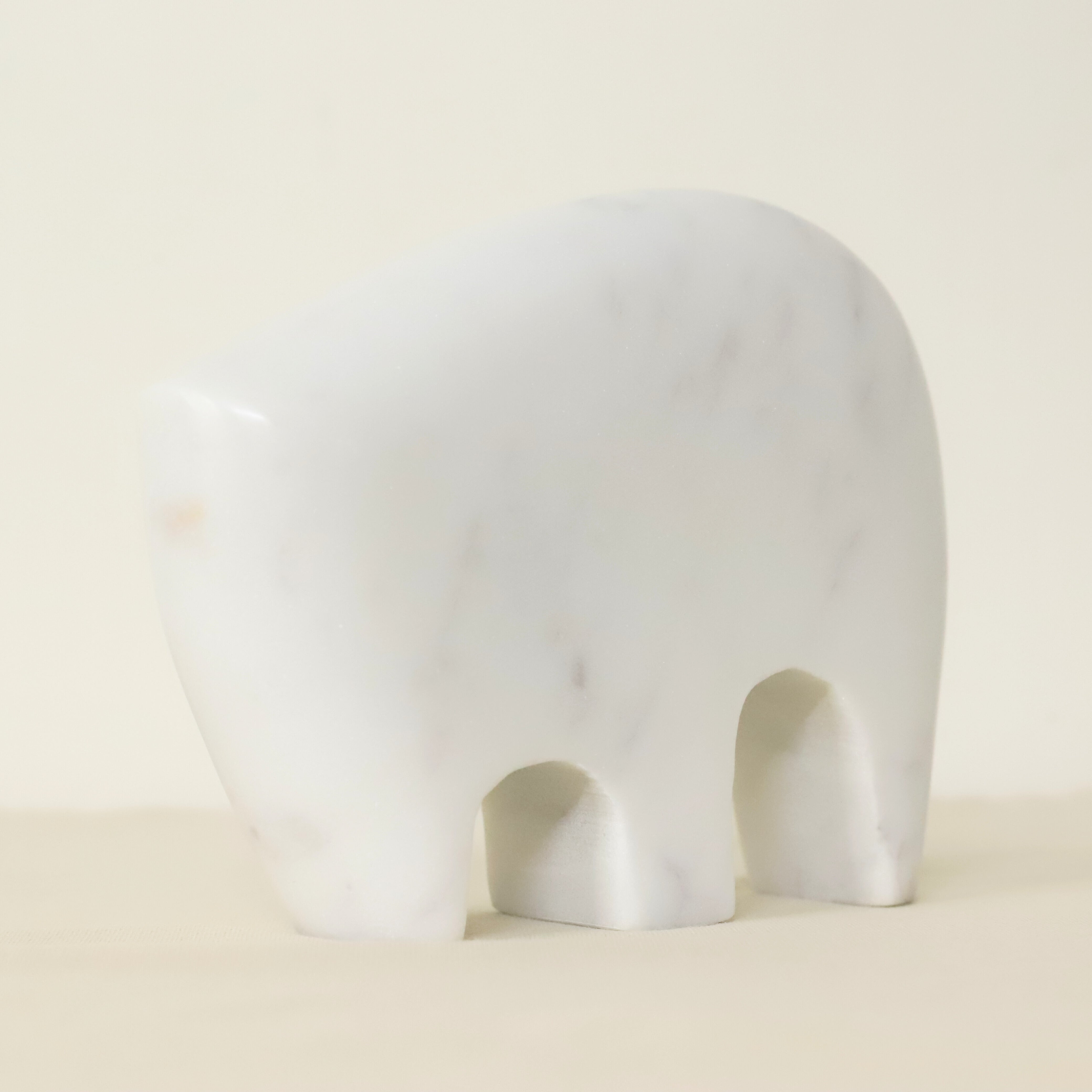 Handcrafted Marble Elephant Figurine Small