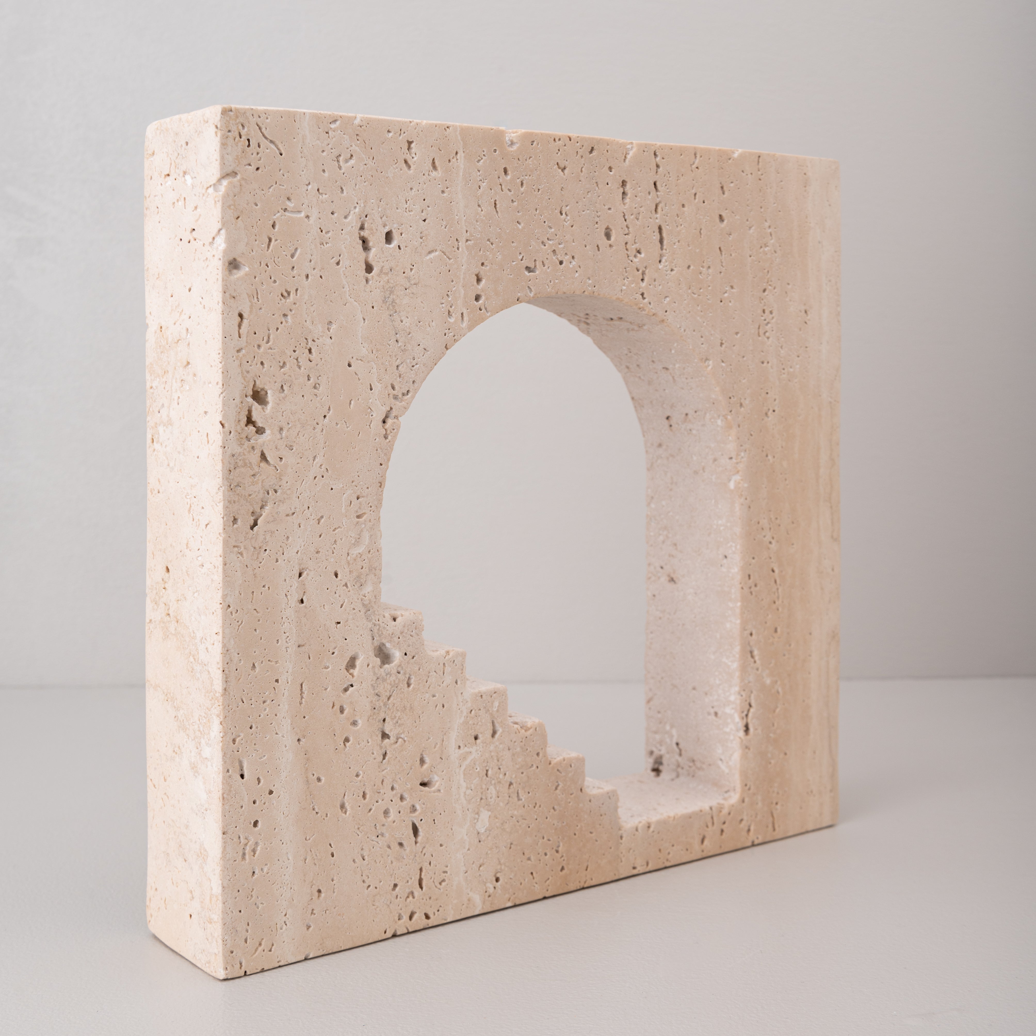 Travertine Stairway – Modern Arch Artifact