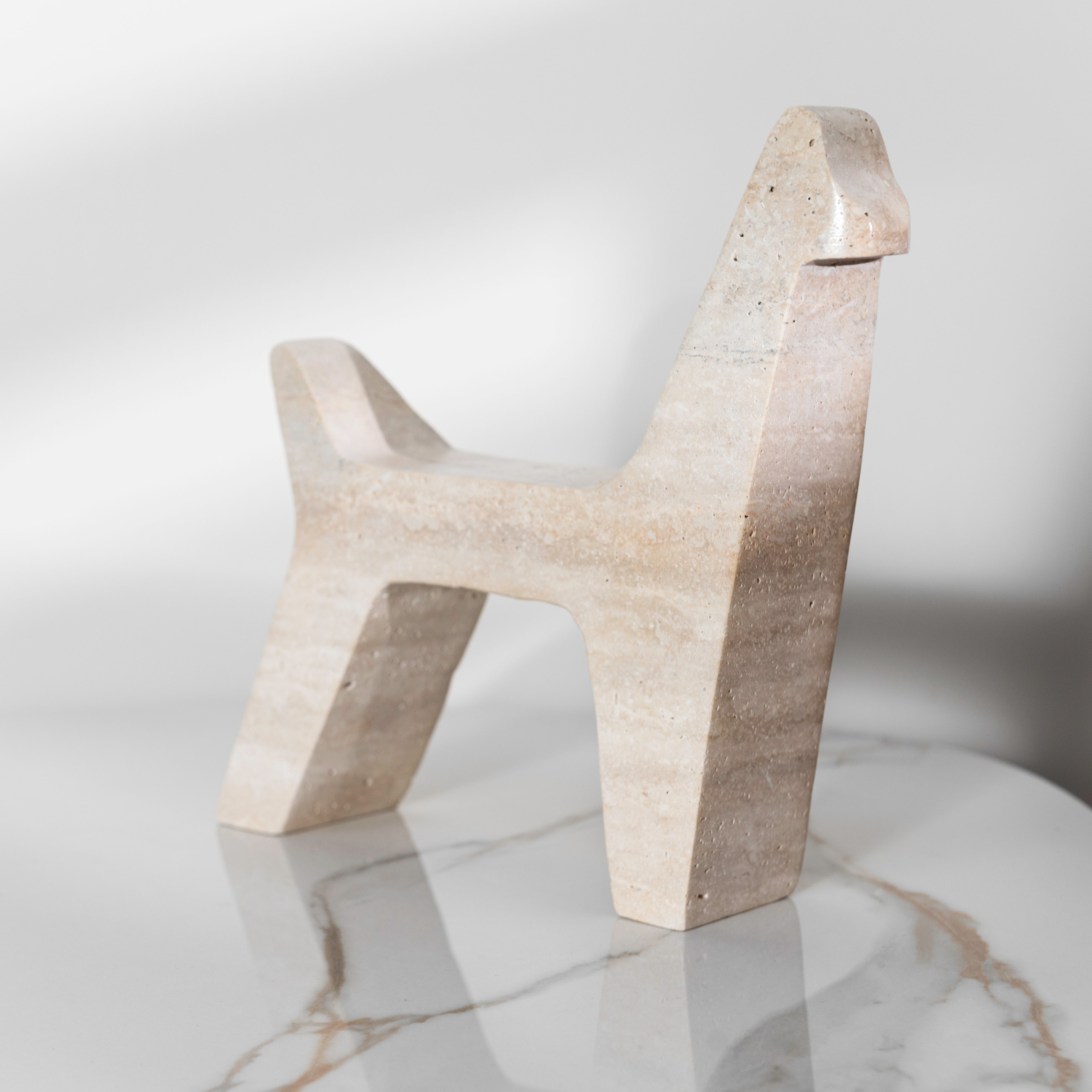 Marble Decor Artifact Saynaaz Marvel in Travertine Safari Giraffe