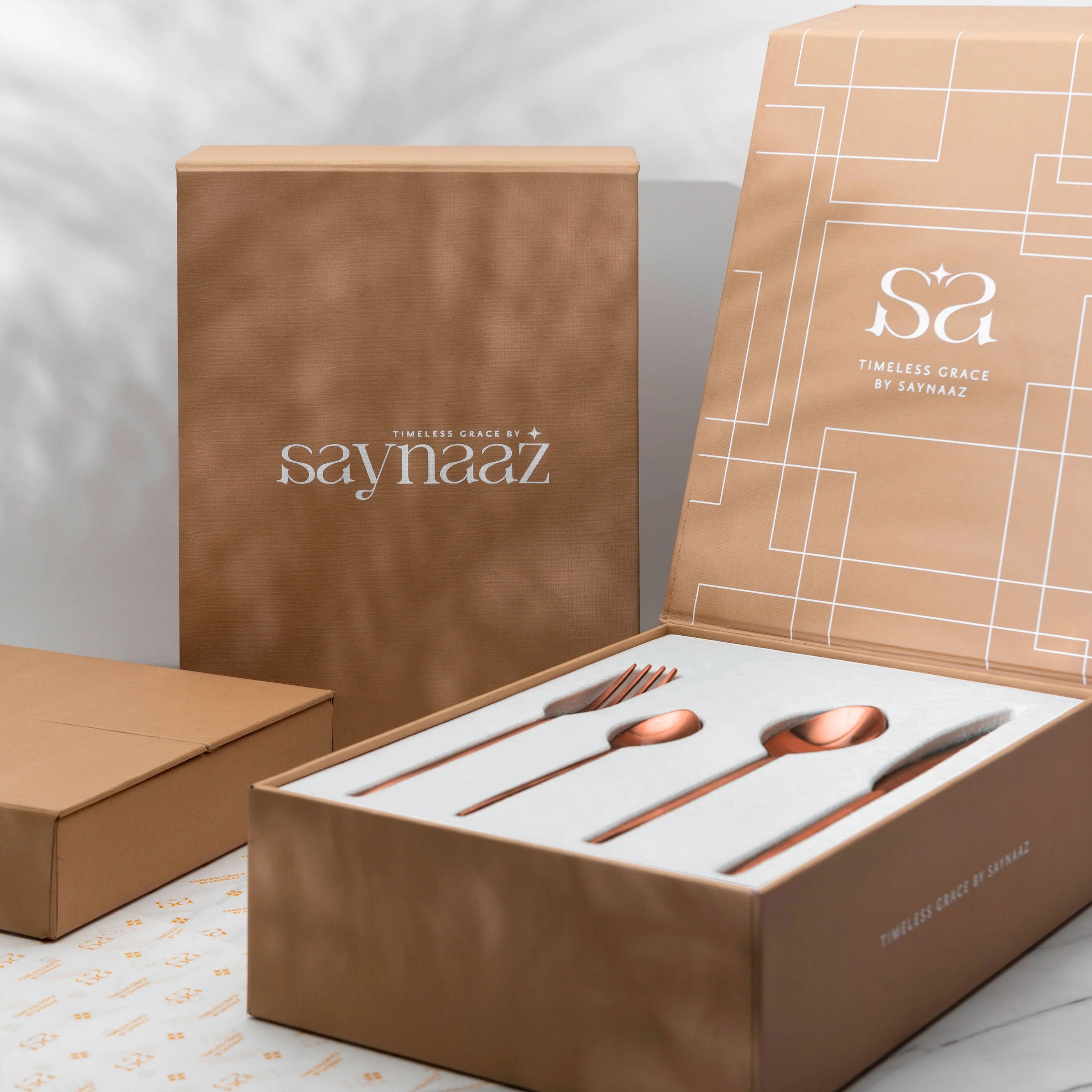 Cutlery Set Luxury Rose gold Finish Symphony of Elegance 16 pcs. set