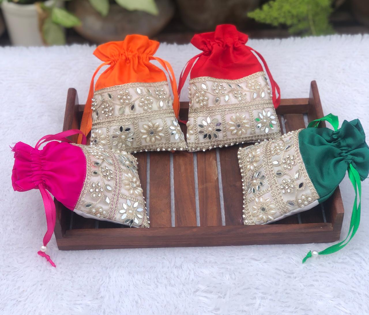 Nayab Silk Potli Set Wedding Collection Set Of 4