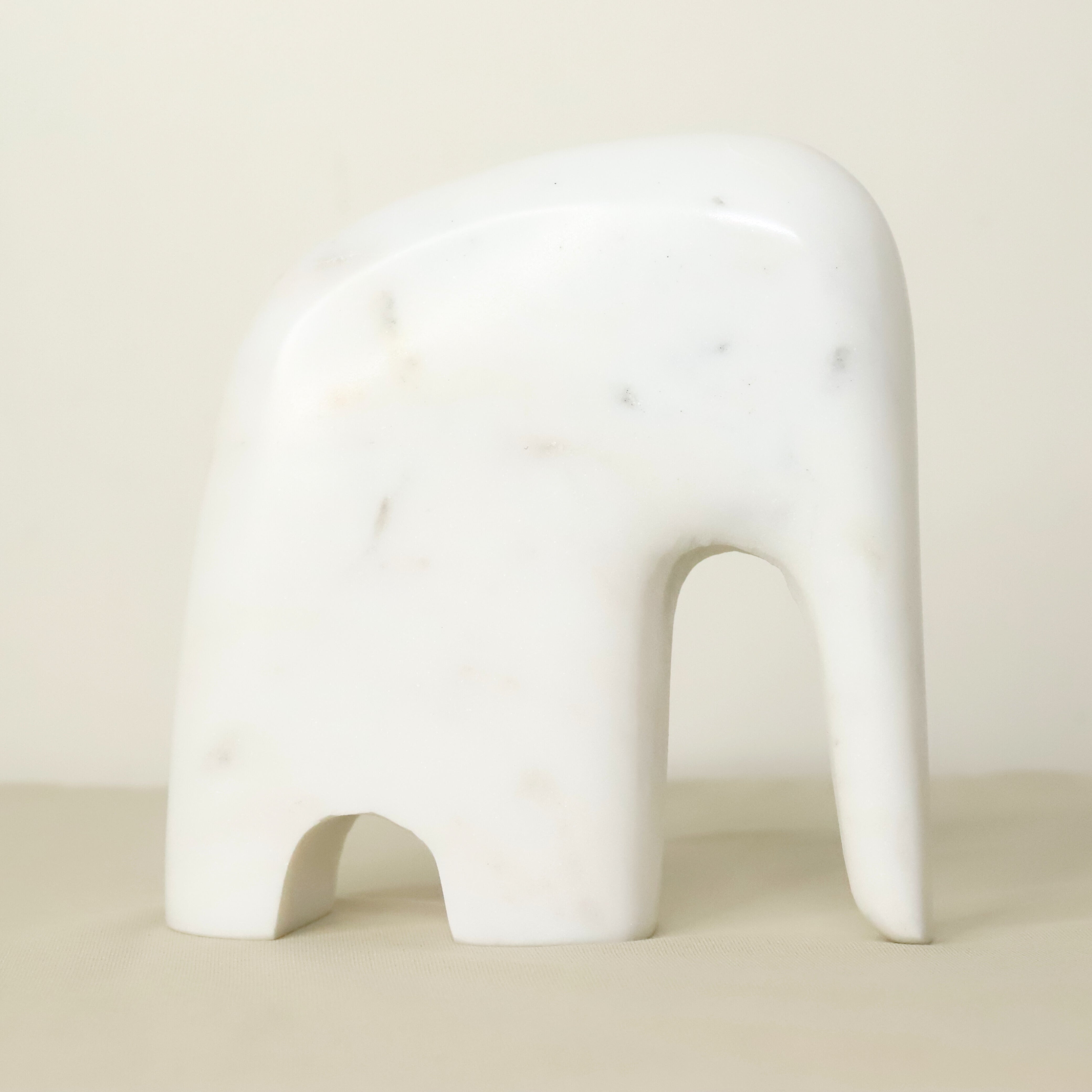 Handcrafted Marble Elephant Figurine Large