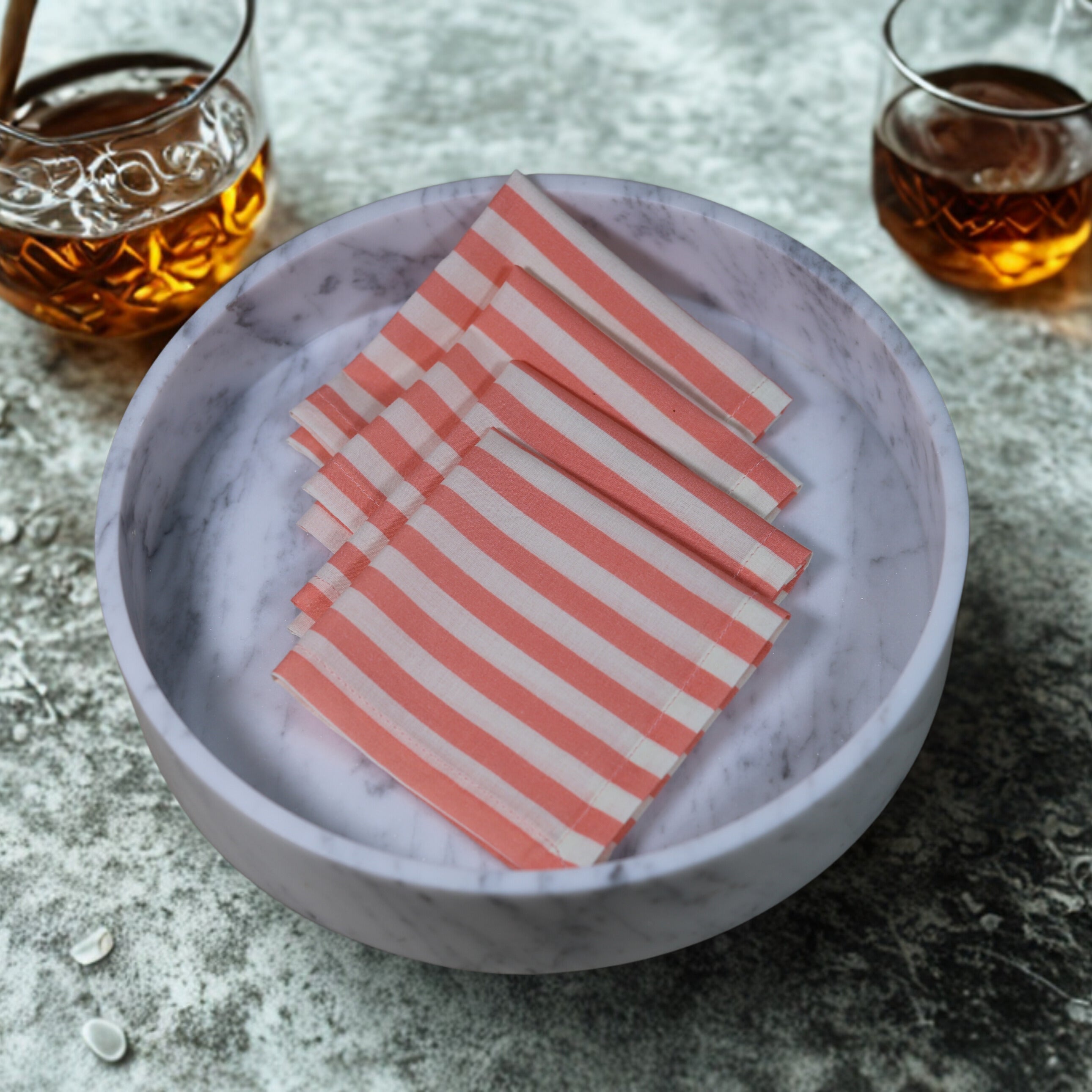 Cocktail Stripe Cotton Napkins – Set of 4