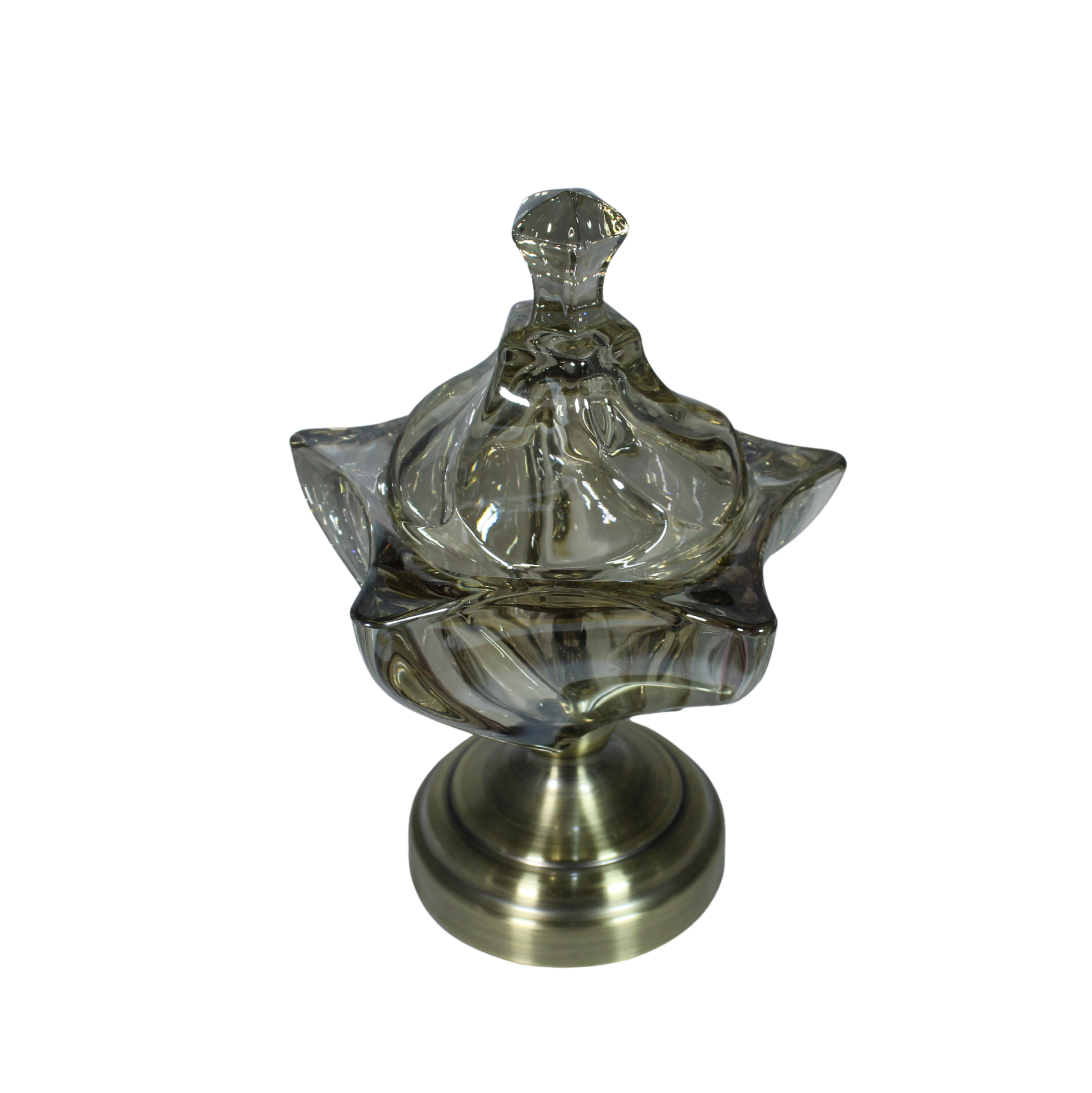 Zyra – Glass Bowl with Metal Base