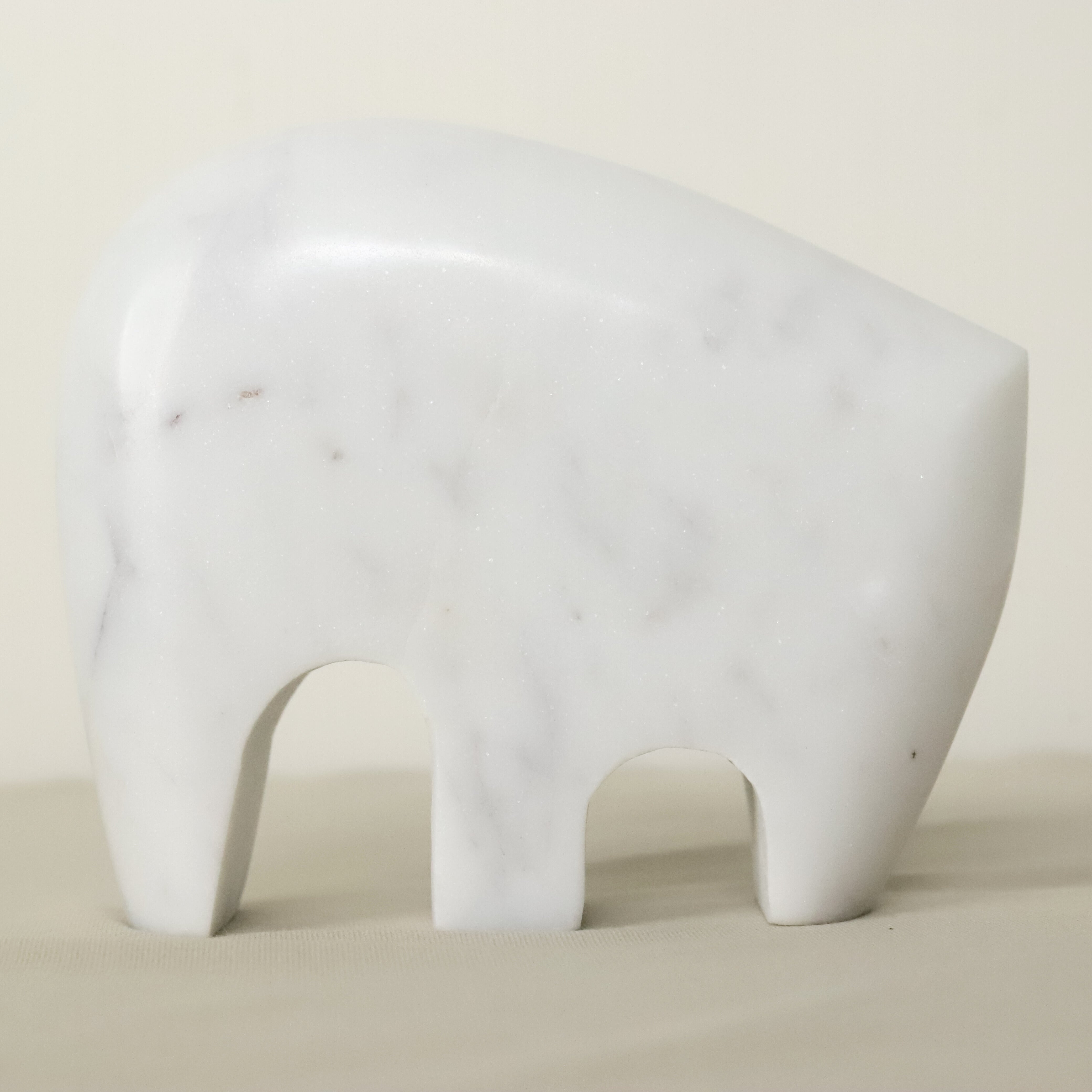 Handcrafted Marble Elephant Figurine Small