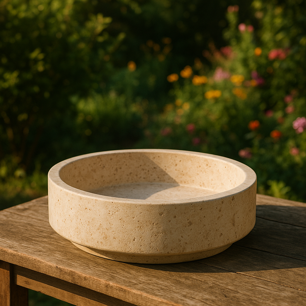 Cavola – Handcarved Travertine Bowl