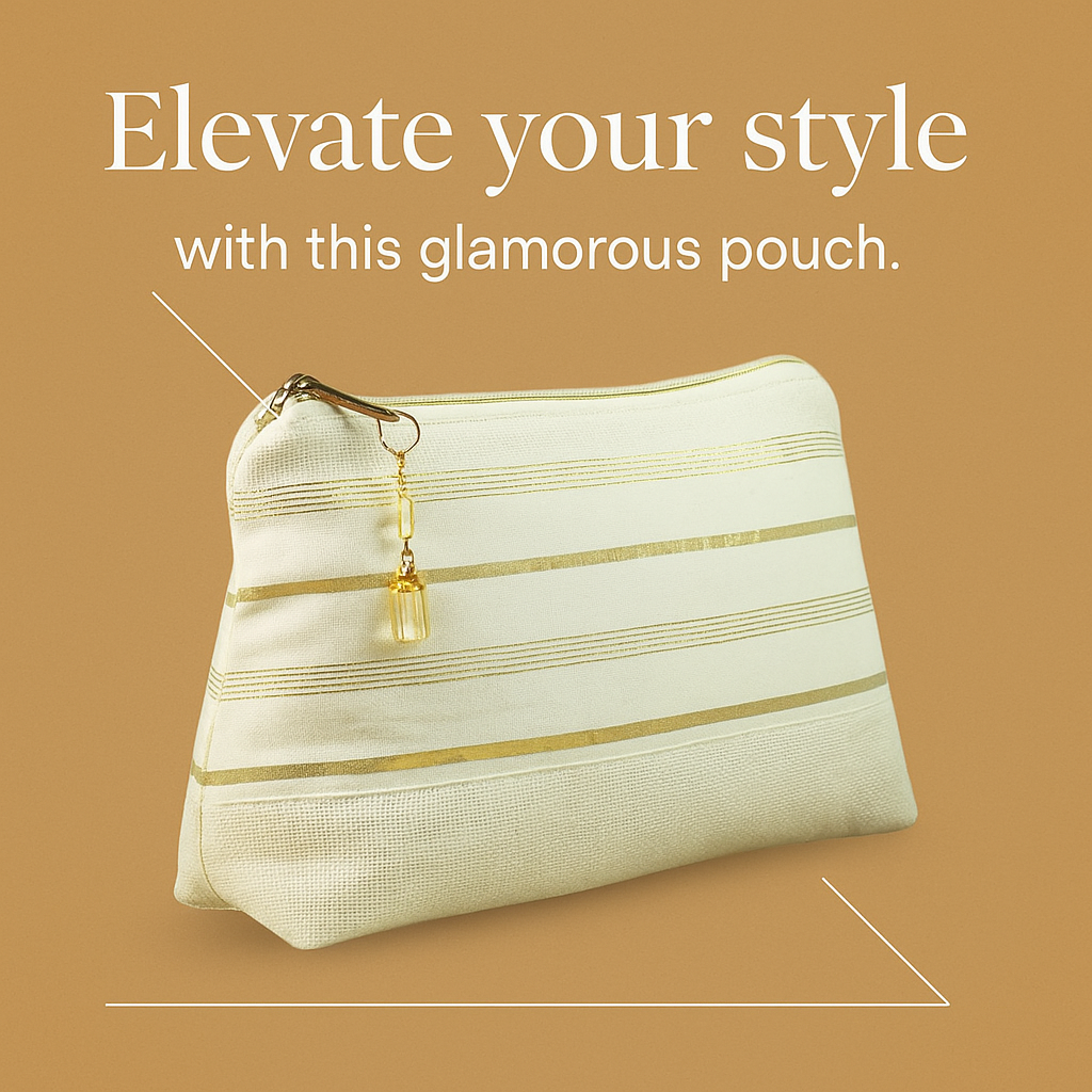 Golden Whisper Makeup Pouch