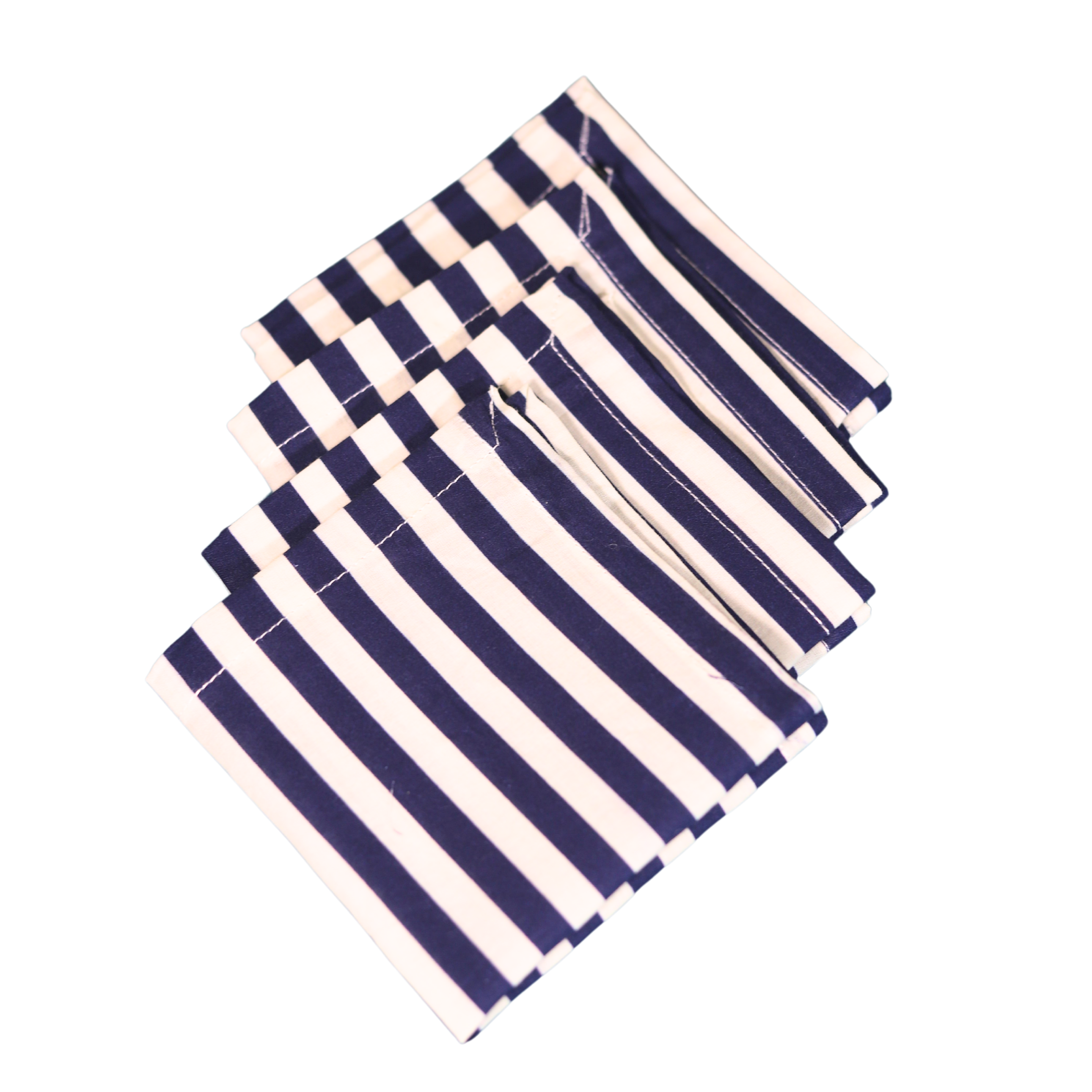 Nautical Stripes Cotton Cocktail Napkins – Set of 4