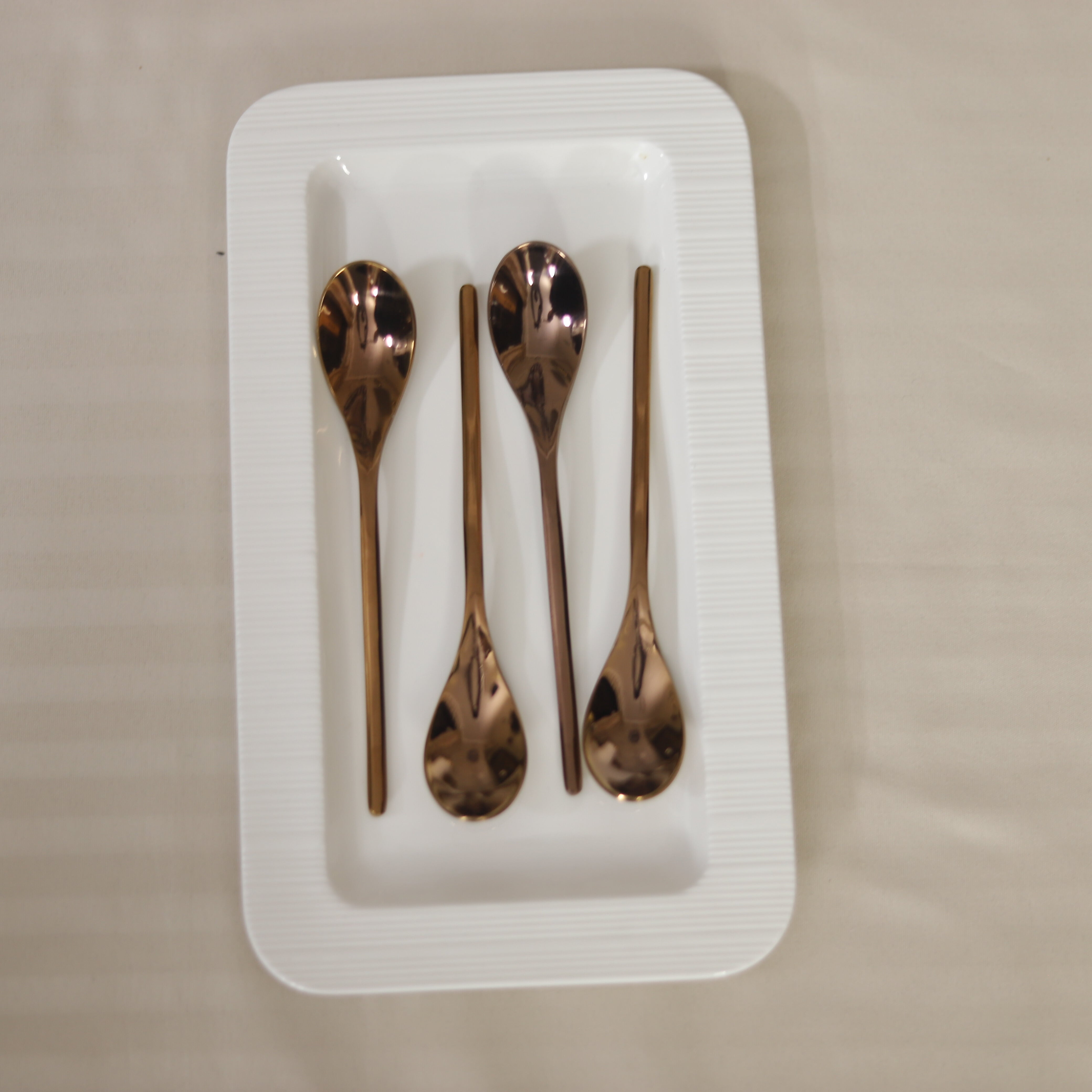 Symphony of Elegance Dessert Spoon Rose Gold Finish Set of 4