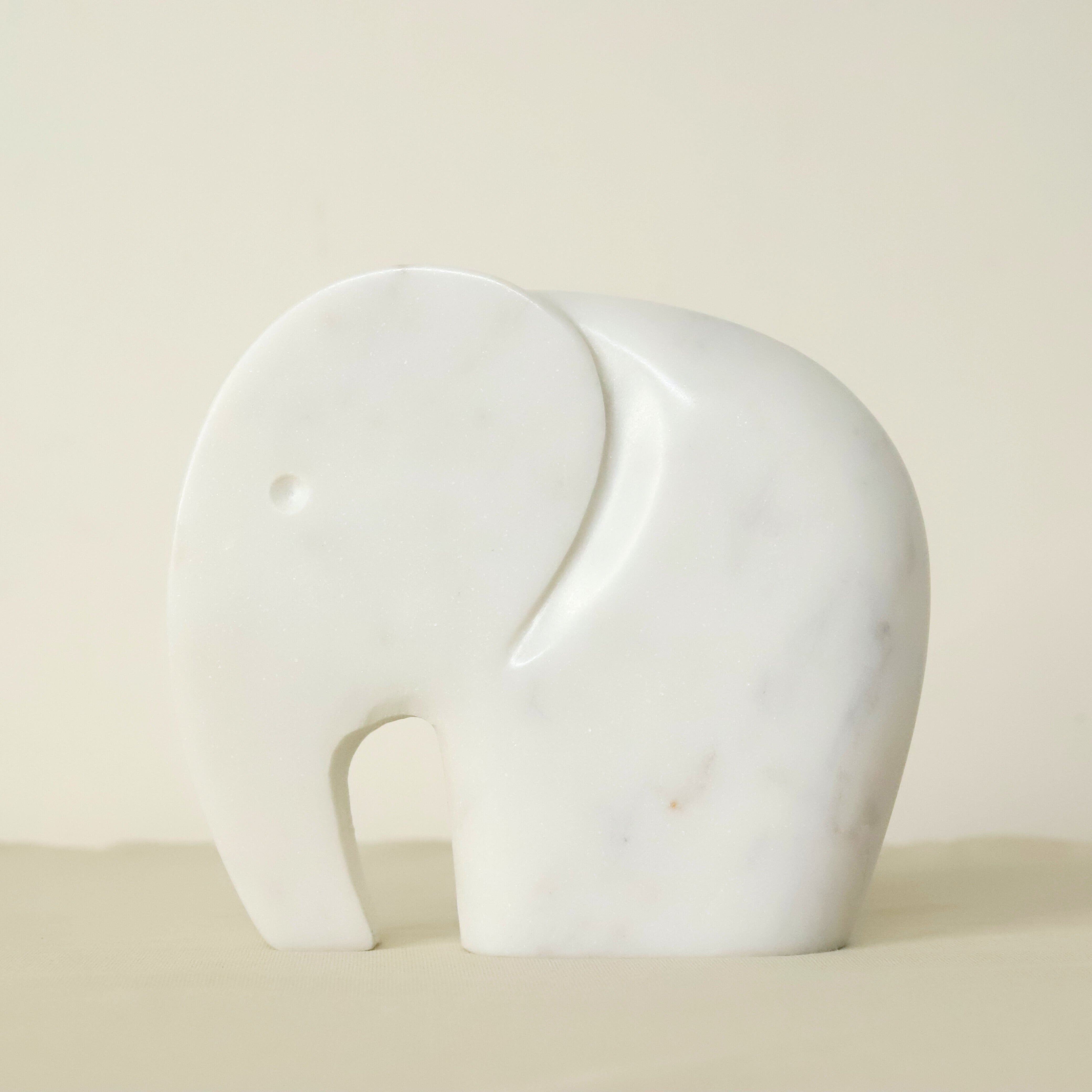 Handcrafted Marble Elephant Figurine Medium