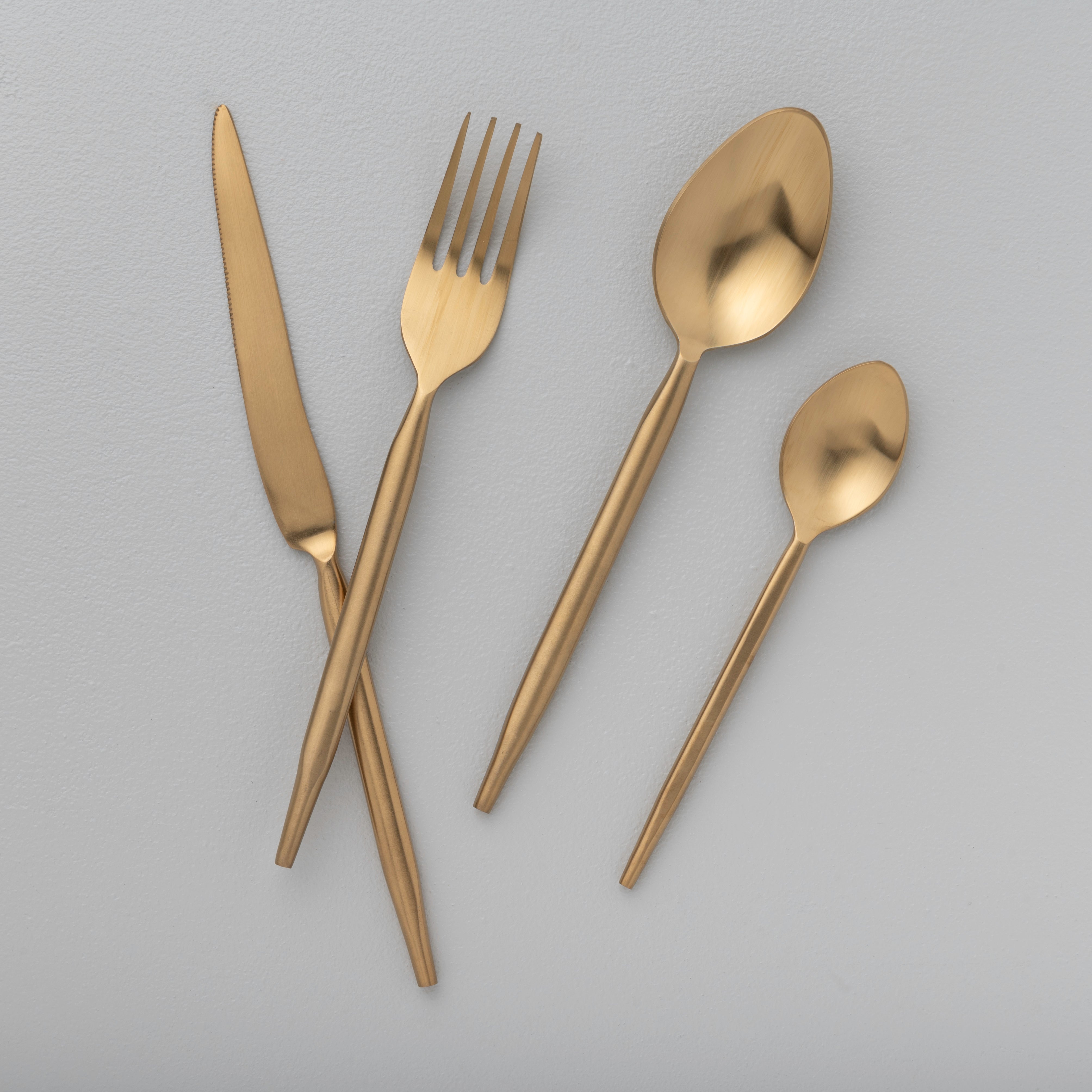 Seven Star Handmade Cutlery Gold Matte Finish