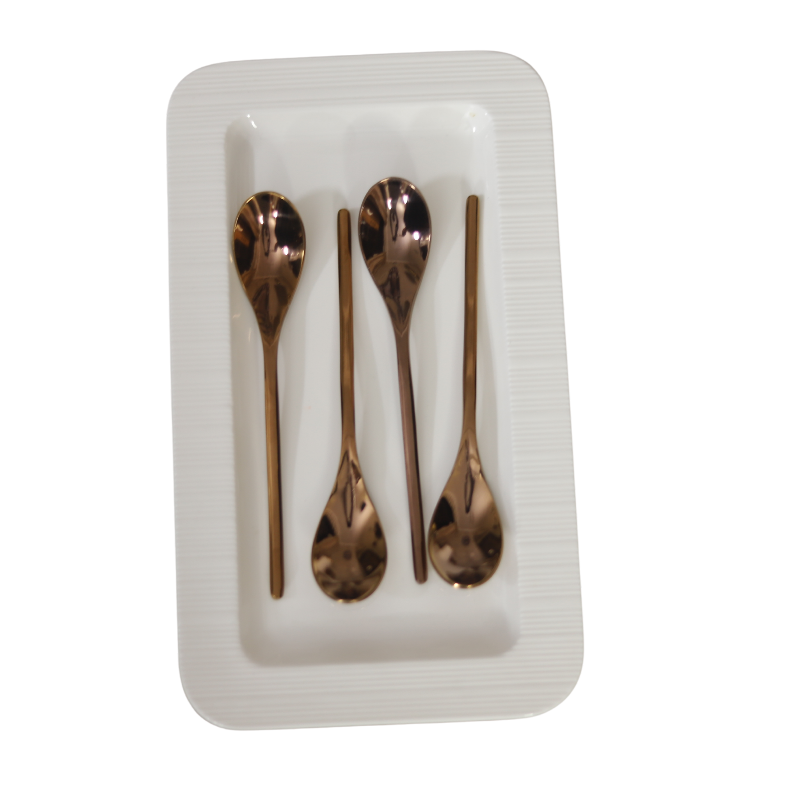 Symphony of Elegance Dessert Spoon Rose Gold Finish Set of 4