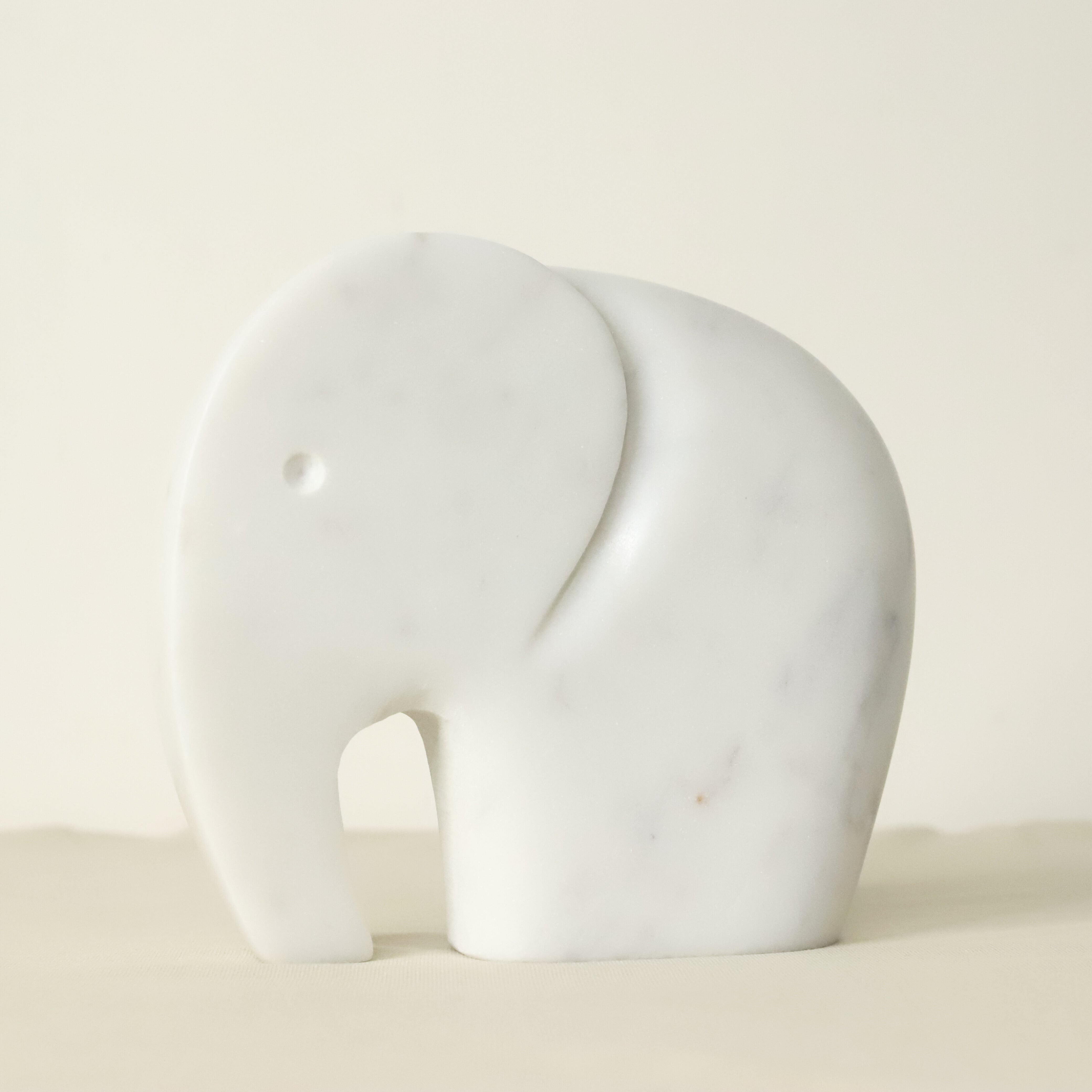 Handcrafted Marble Elephant Figurine Medium