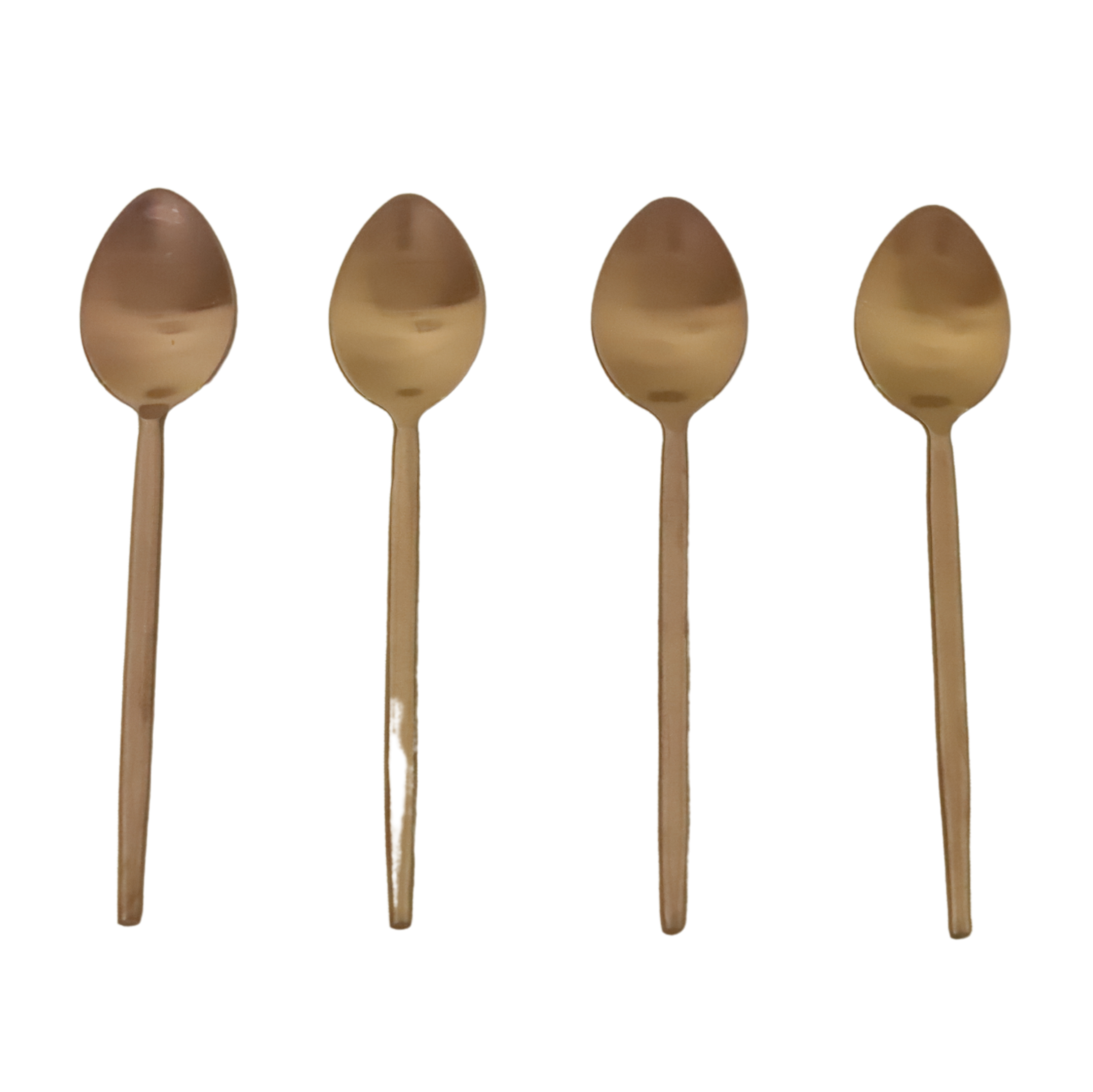Seven Star Handmade Dessert Spoon Matte Rose Gold Set of 4