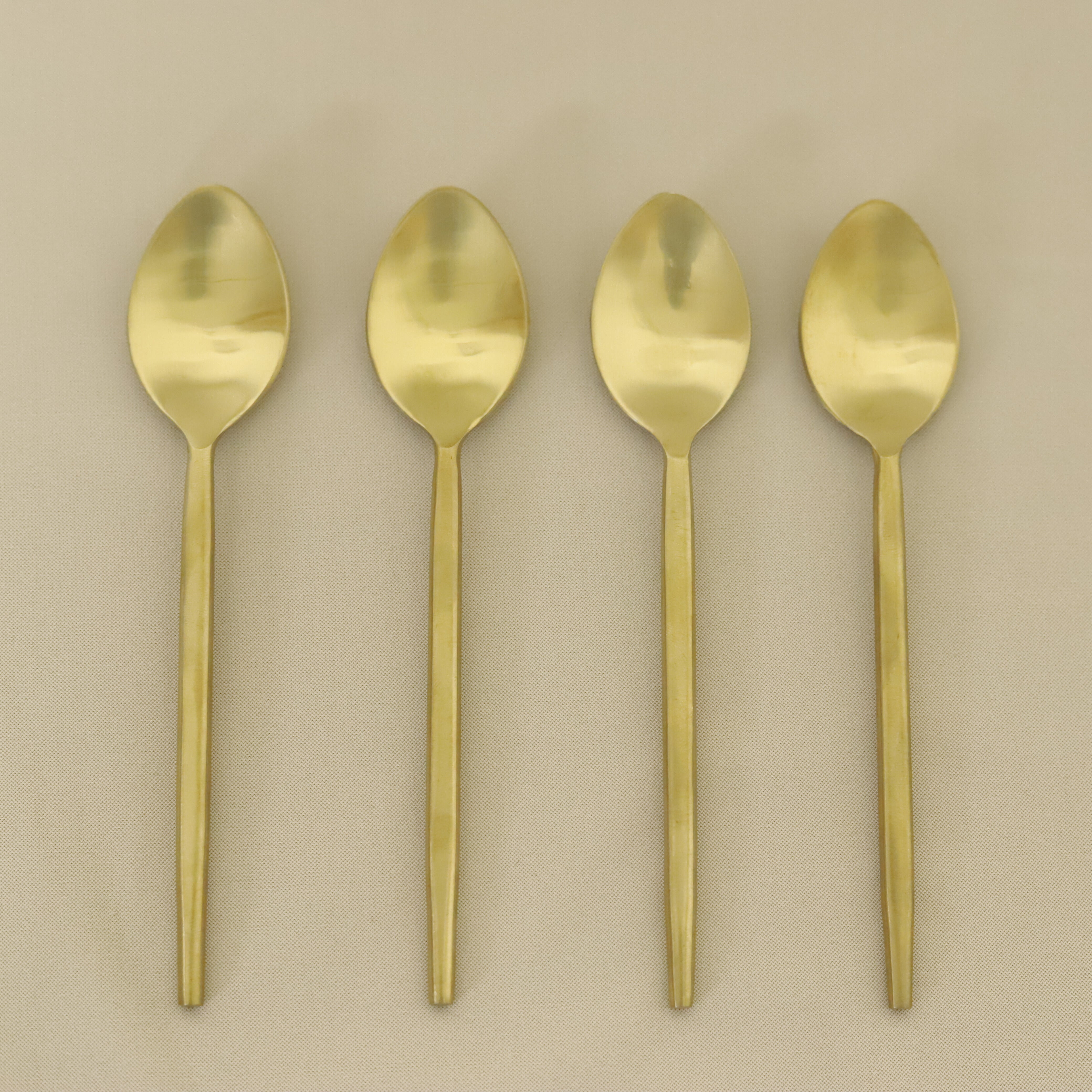 Seven Star Handmade Dessert Spoon – Gold Matte Finish Set of 4