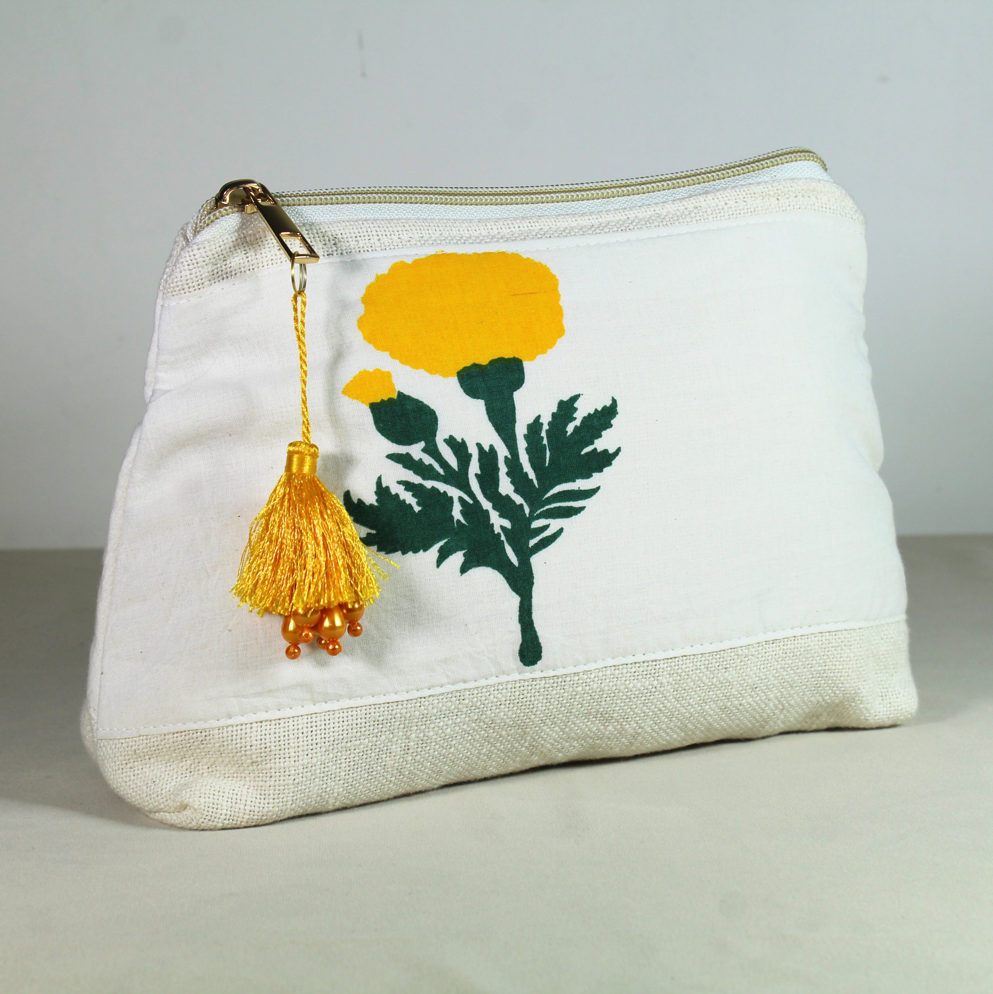 Marigold Bloom Makeup Pouch