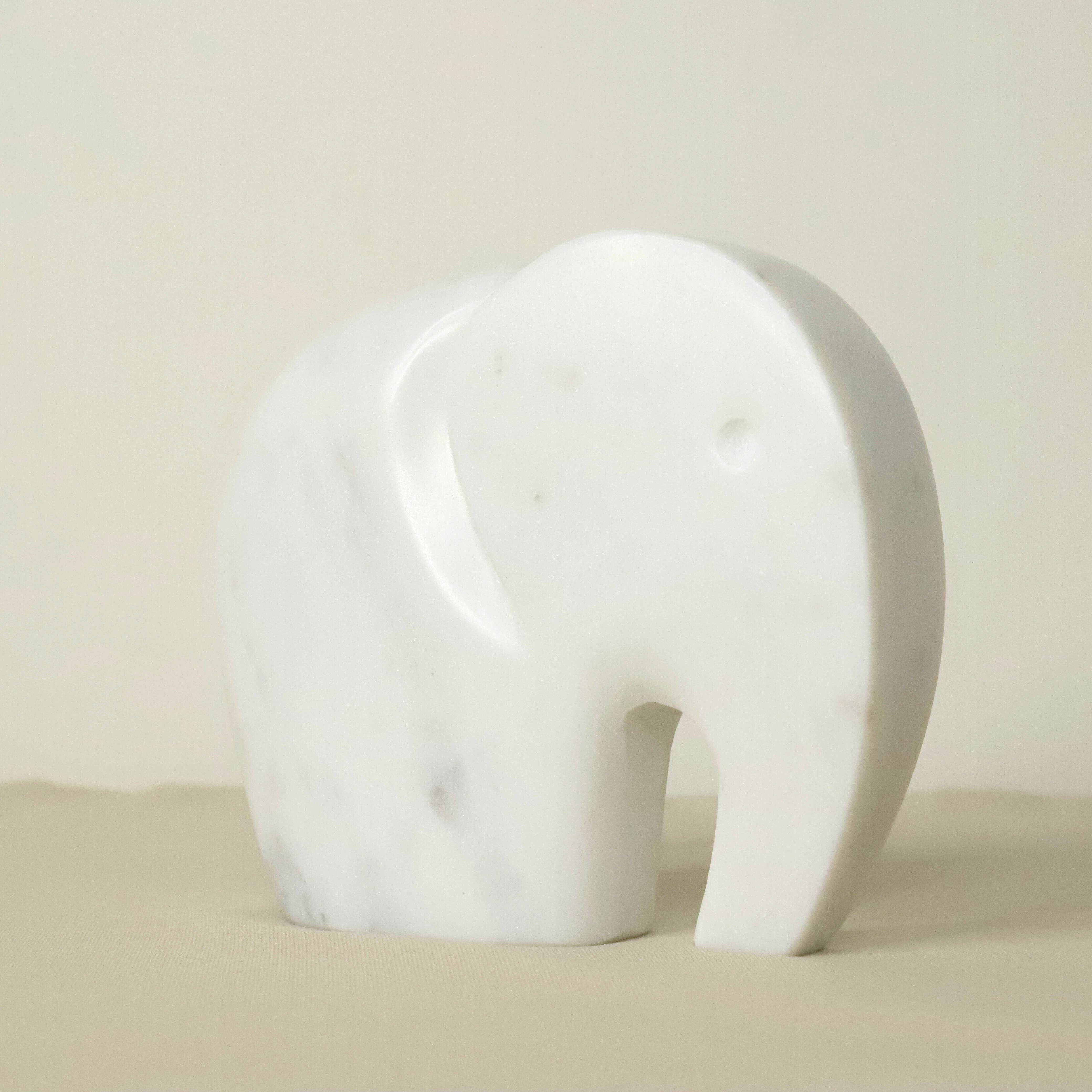 Handcrafted Marble Elephant Figurine Medium