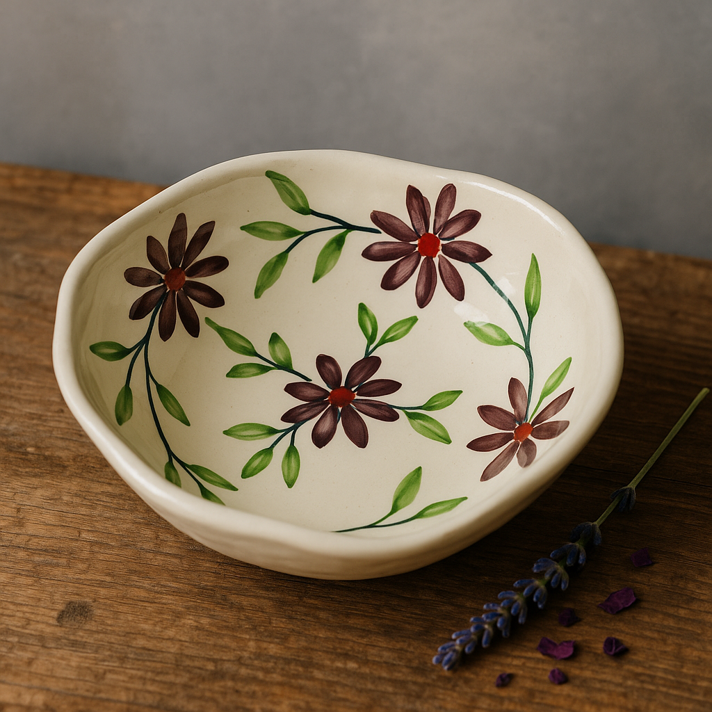 Violet Vine Ceramic Bowl