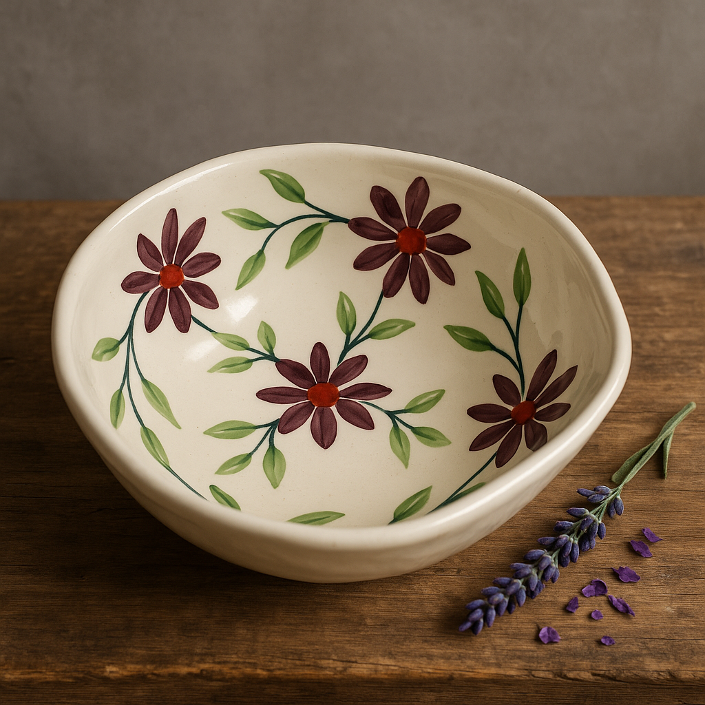 Violet Vine Ceramic Bowl