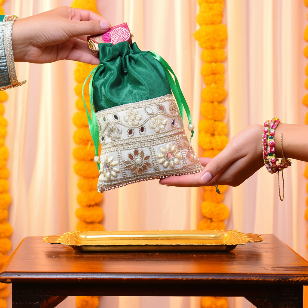 Nayab Silk Potli Set Wedding Collection Set Of 4