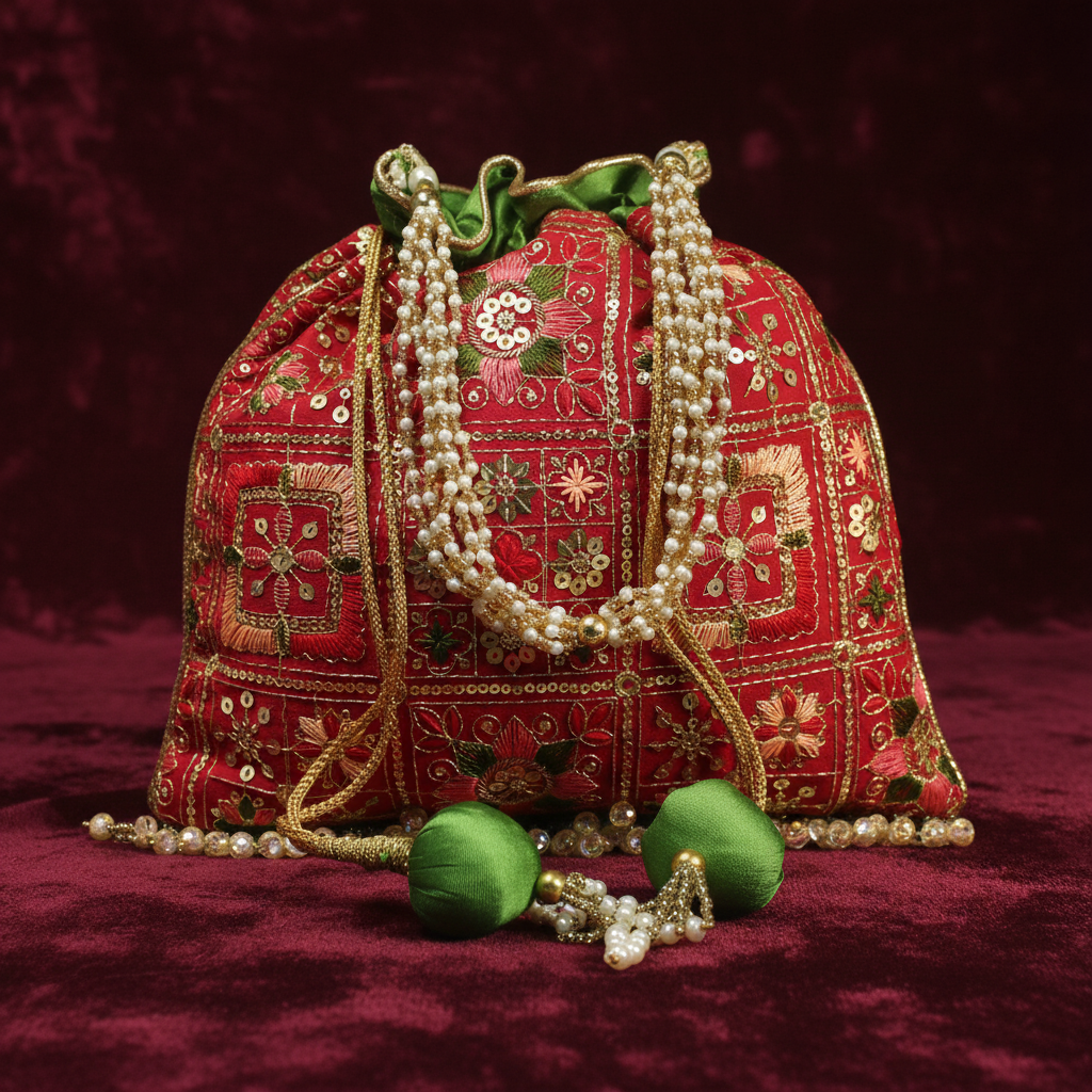 Ruhani Red Potli Wedding Collection