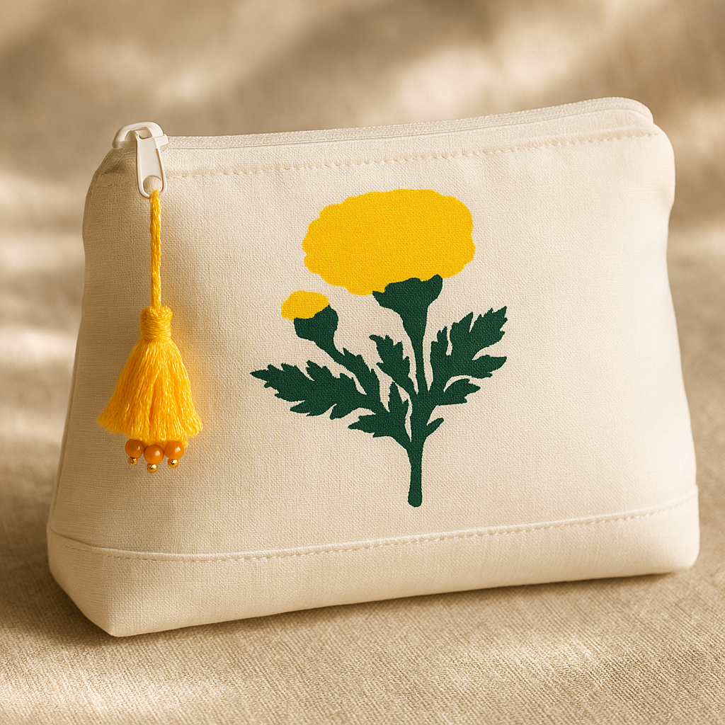 Marigold Bloom Makeup Pouch