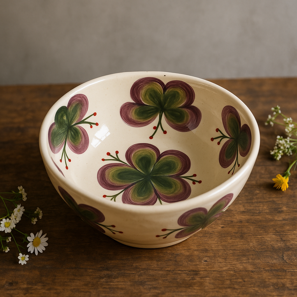 Lavender Bloom Handmade Ceramic Salad Bowl